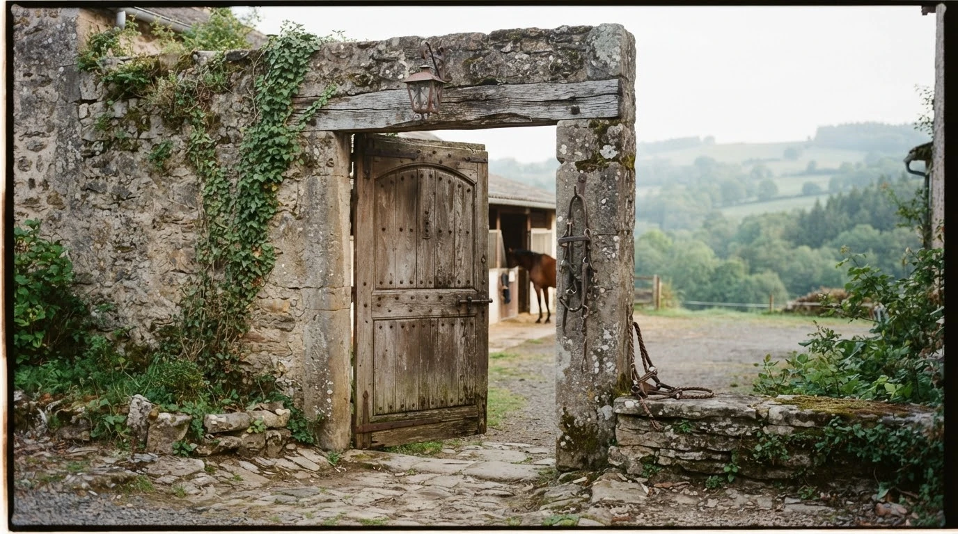 Entrée du LE PIED A L ETRIER, centre équestre à Saint-Ilpize